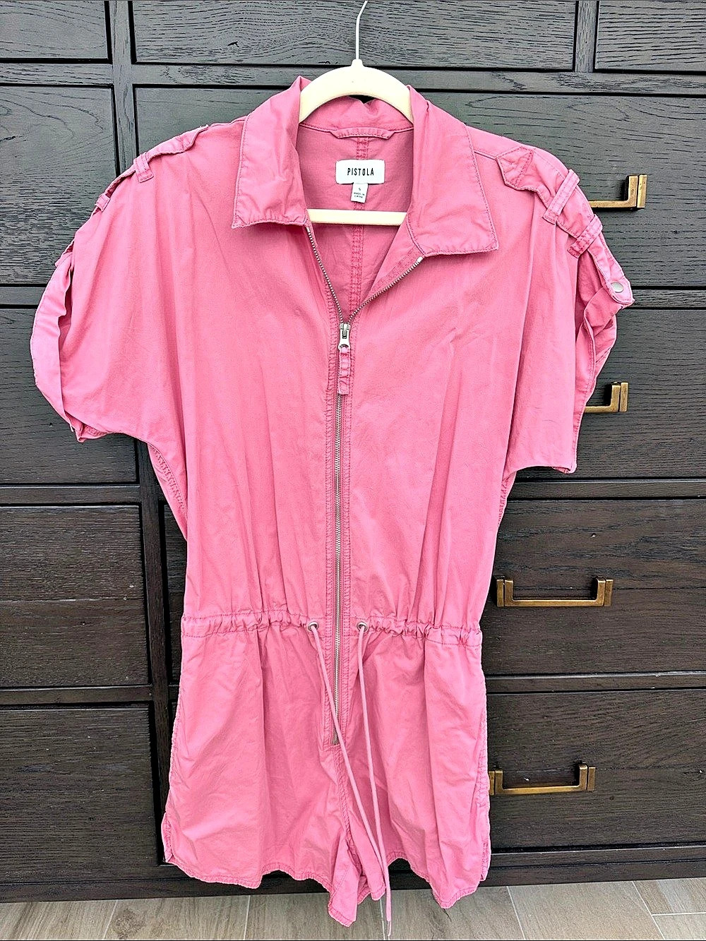 Pistola Pink Utility Romper Like New
